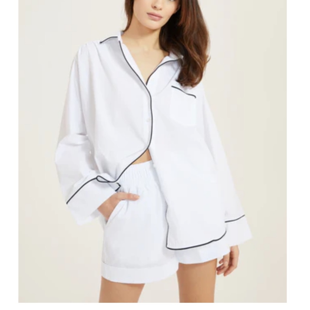 NWT Something Navy Long Sleeve Woven Pajama Set Size Medium